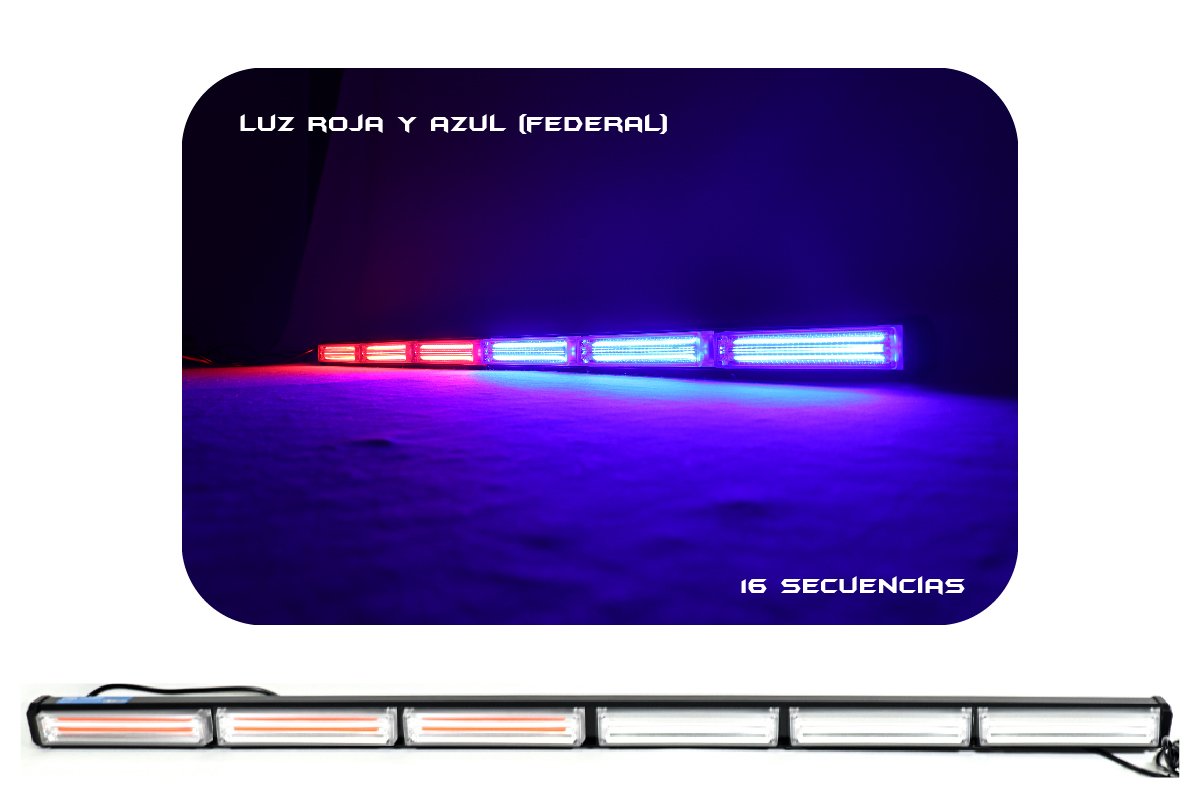 TB-099R/B - barra de luz intermitente led de tráfico federal - Imagen 2