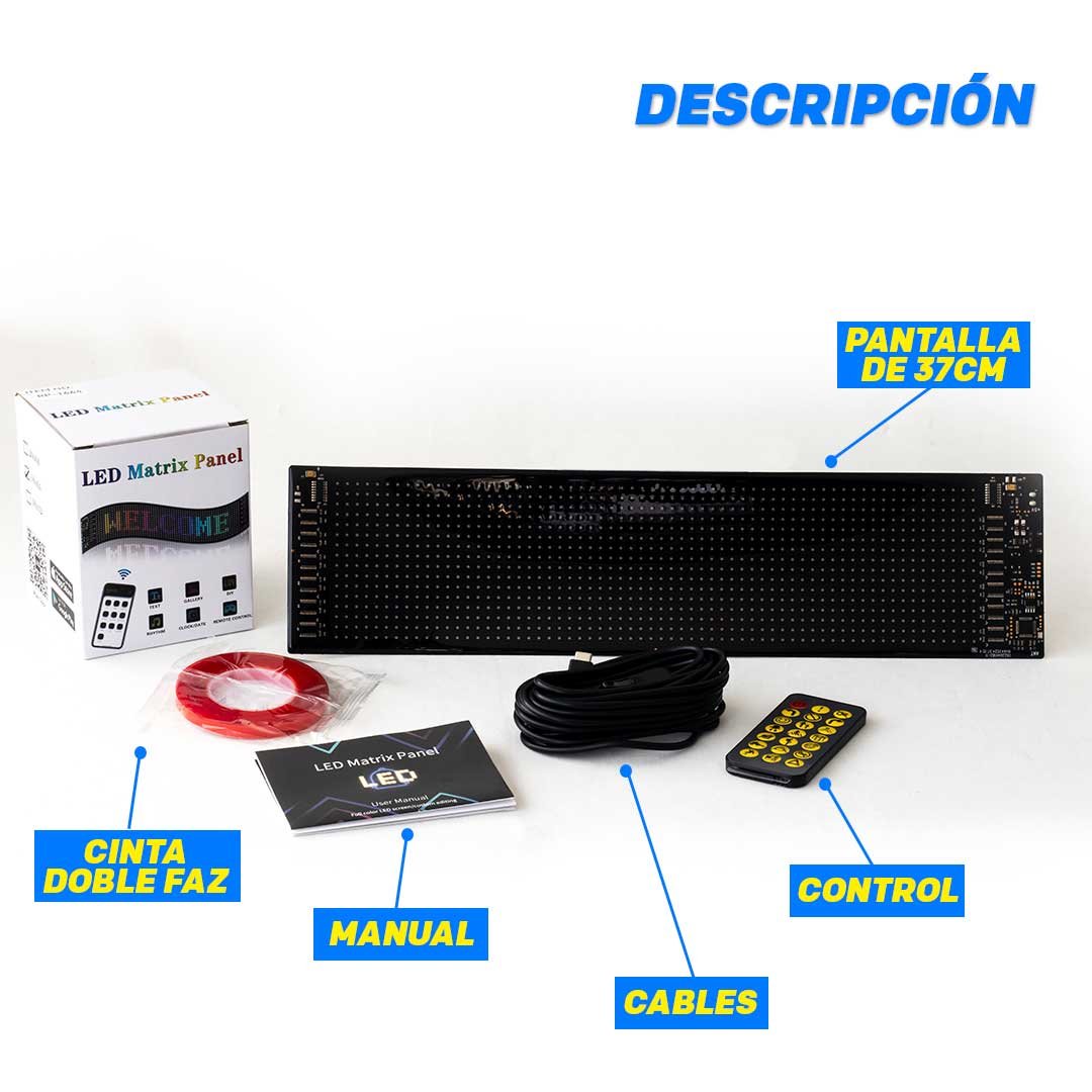 PR PANTALLAS led - pantalla led flexible de 60/90/130 cm, personalizada por aplicación desde dispositivo celular - Imagen 3