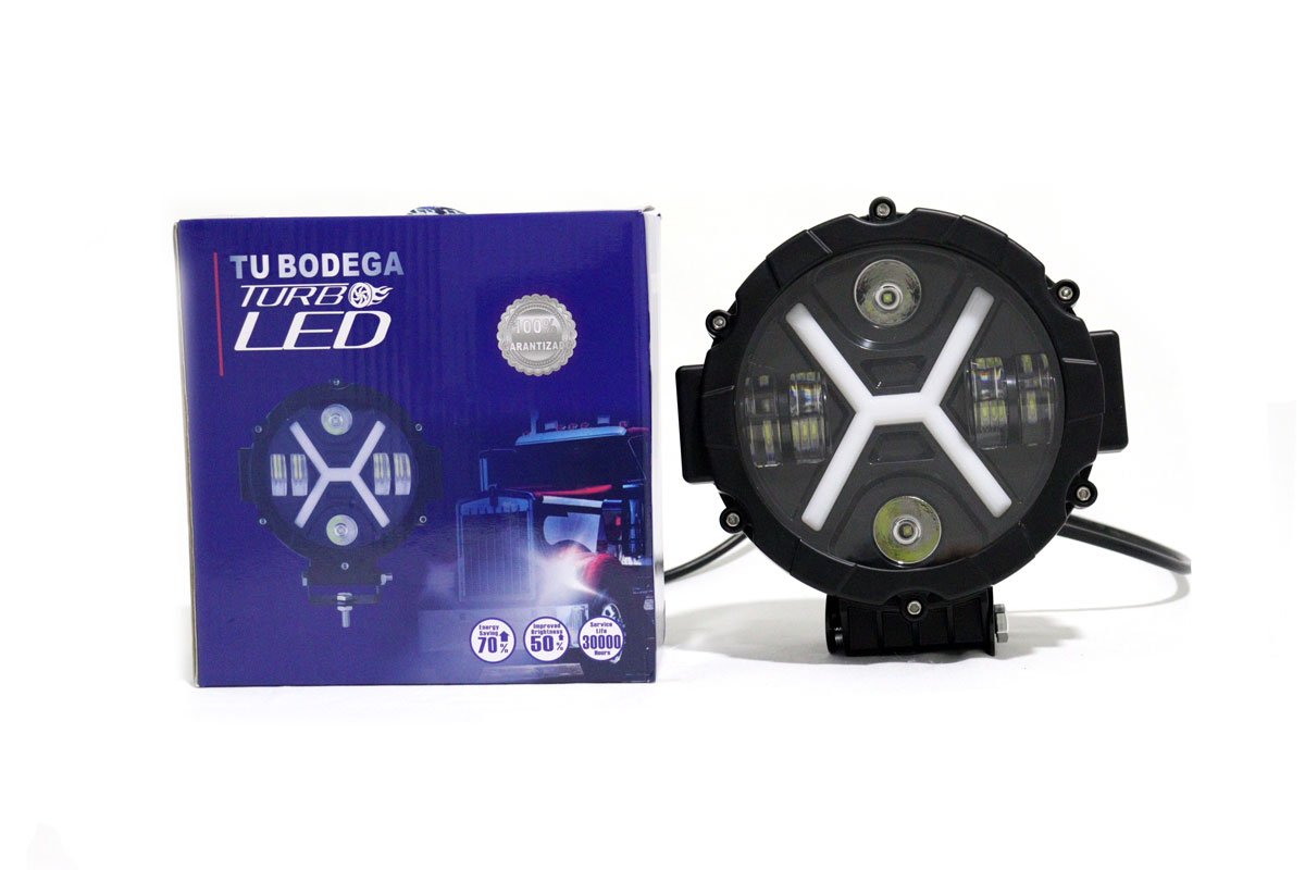 TB-034 FARO 7" redondo antiniebla 4*4 funda negra cocuyo fijo - Imagen 3