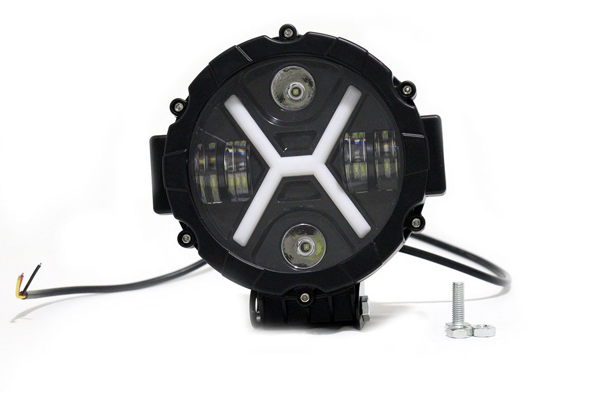 TB-034 FARO 7" redondo antiniebla 4*4 funda negra cocuyo fijo