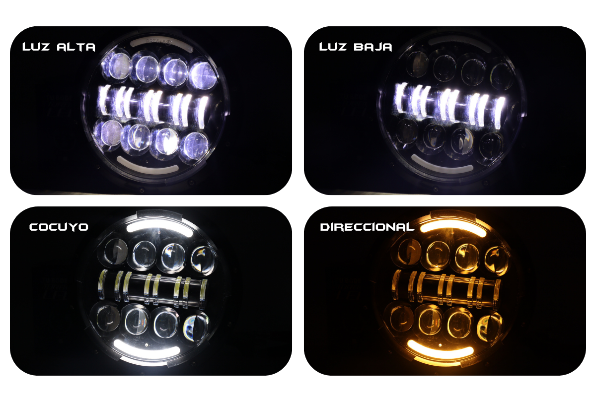 TB-007-7" FARO de lujo de 7 " 40w ojo de angel dual color funcion alta y bajas direccional y estacionaria - Imagen 2