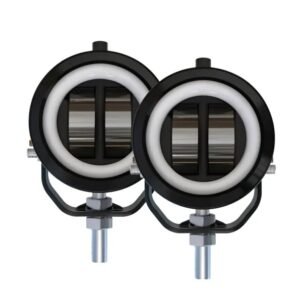 TB-221 EXPLORADORA redonda led de 3",con aro en neón luz azul base integrada funcional